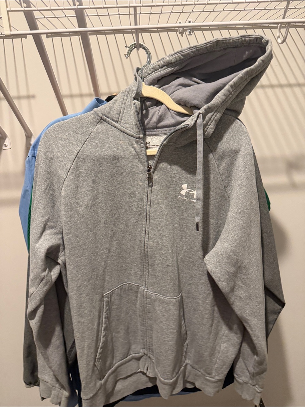 Under Armour Light Gray Zip-Up Hoodie